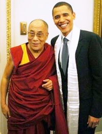 The Dalai Lama with US President Barack Obama